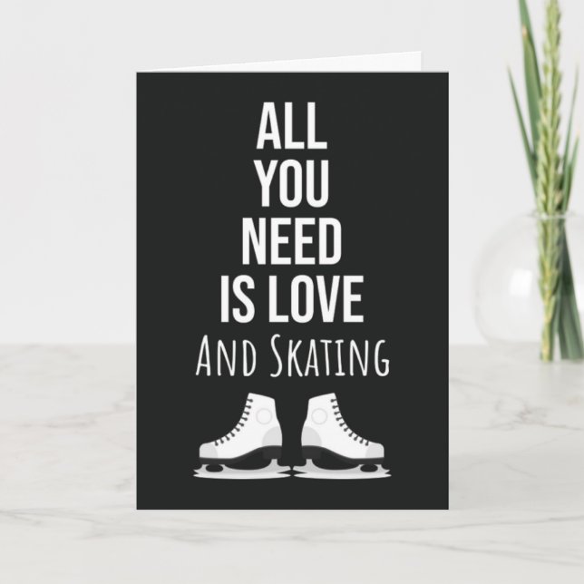 Tarjeta Cute Cool Ice Skating Cards Girl Ornaments  (Anverso)