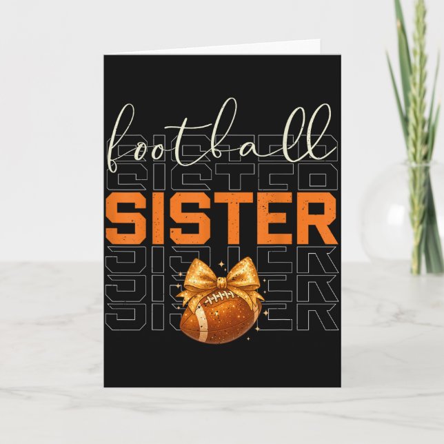 Tarjeta Cute Coquette Bow Srt Fantasy Football Sister Foot (Anverso)