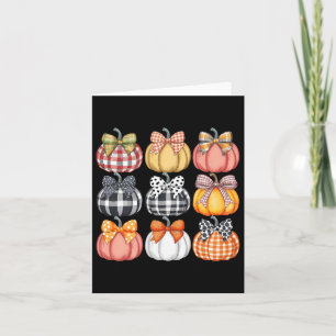 Tarjeta Cute Coquette Calabaza Temporada de Acción de Grac