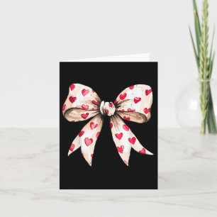 Tarjeta Cute Corazón Amor Coqueta Lazo Día de San Valentín