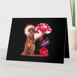 Tarjeta Cute Corazón de Globo Setter Irlandés Día de San V