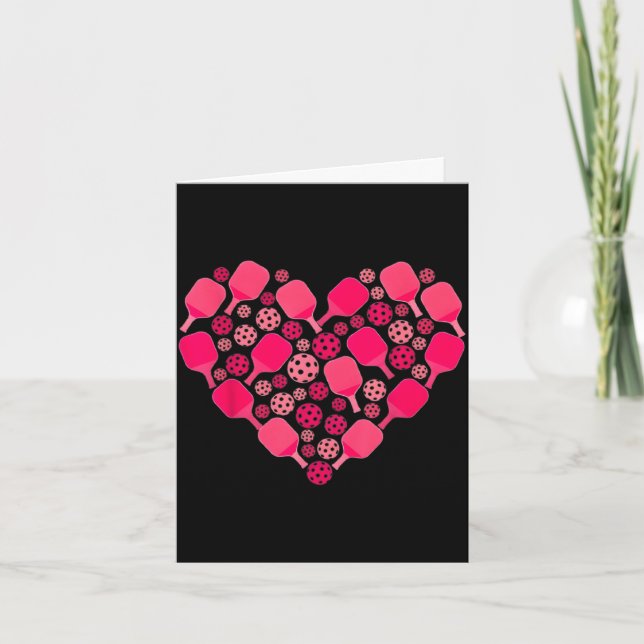 Tarjeta Cute corazón de pickleball día de San Valentín pic (Anverso)