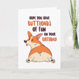 Tarjeta Cute Corgi Perro Lover Buttload Divertido cumpleañ
