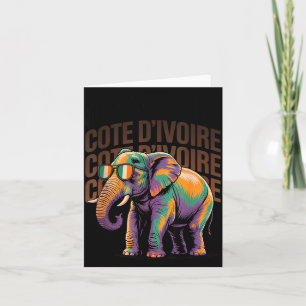 Tarjeta Cute Côte Divoire Viaje Elefante Marfil Costa Chic