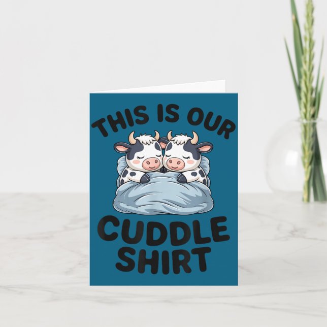 Tarjeta Cute Cow Couple This Is Our Cuddle  (Anverso)