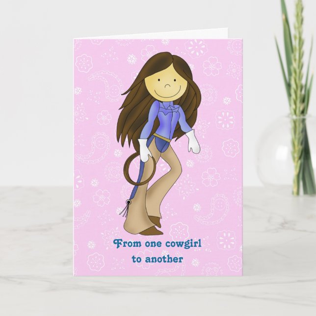Tarjeta Cute Cowgirl Birday Card (Anverso)