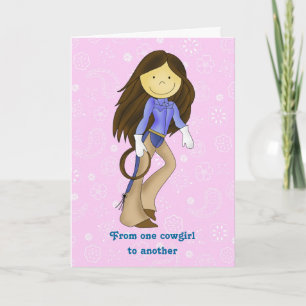 Tarjeta Cute Cowgirl Birday Card