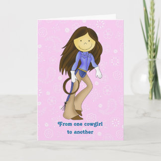 Tarjeta Cute Cowgirl Birday Card