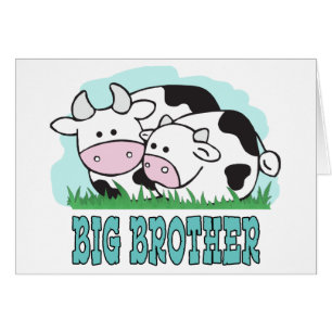 Tarjeta Cute Cows Big Brother Blank