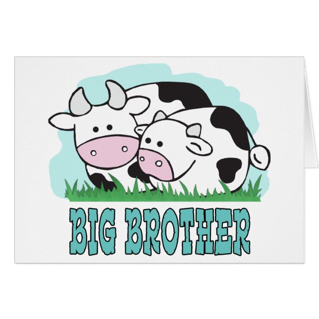 Tarjeta Cute Cows Big Brother Blank (Anverso (Horizontal))