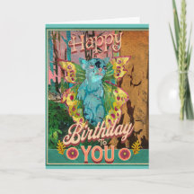 Cute Creature Chihuahua Butterfly Birday Card