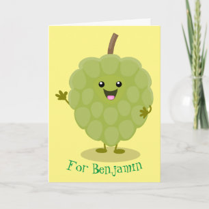 Tarjeta Cute crema crema de manzana cherimoya personalizad