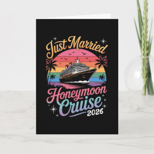 Tarjeta Cute Crucero de Luna de Miel Recién Casados 2026 