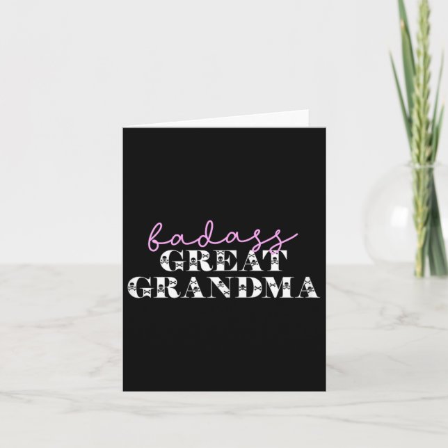 Tarjeta Cute D Great Grandma Funny Skulls (Anverso)