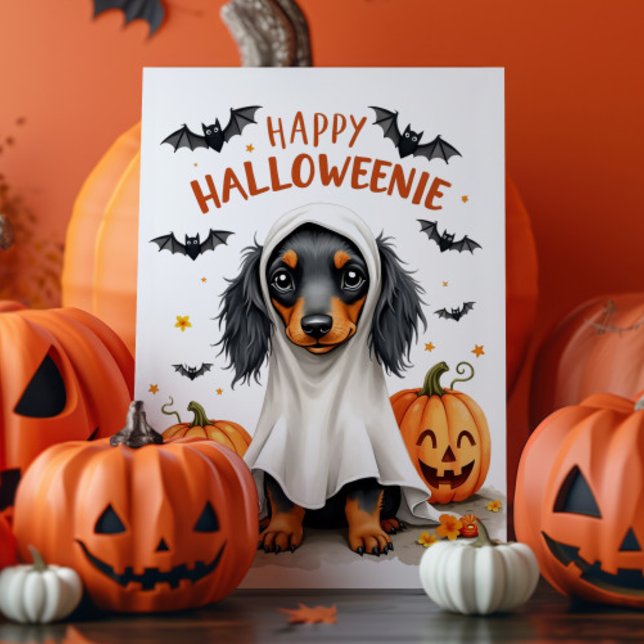 Tarjeta Cute Dachshund Halloween (Subido por el creador)