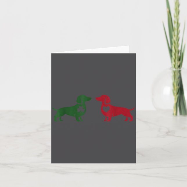 Tarjeta Cute Dachshund Valentines Patrick's Day Lover Dog  (Anverso)