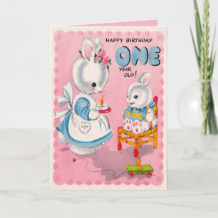 Tarjeta Cute de Cumpleaños de un Año