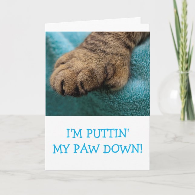 Tarjeta Cute "Del Gato" Personalizado Cumpleaños (Anverso)