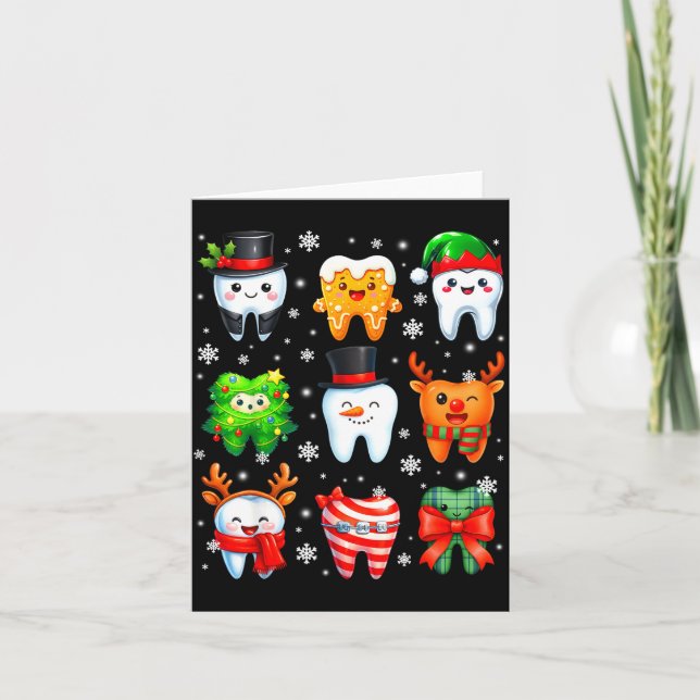 Tarjeta Cute Dental Tooth Snowman Christmas Xmas Men Women (Anverso)