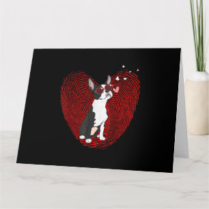 Tarjeta Cute Día de San Valentín Gráfico de Boston Terrier