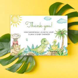 Tarjeta Cute Dinosaur Baby Shower Gracias