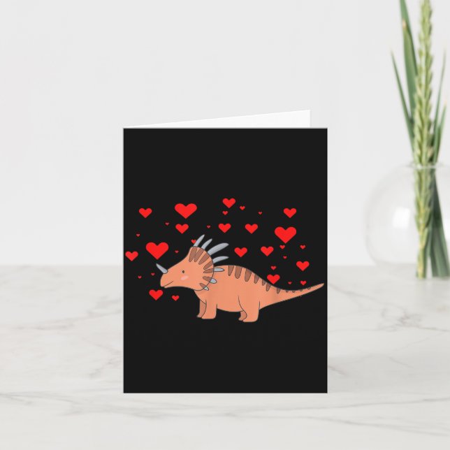 Tarjeta Cute Dinosaur Shirt For Valentines Day _ Tricerato (Anverso)