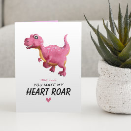 Tarjeta Cute Dinosaur Valentines Day Card