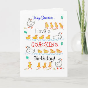 Tarjeta Cute Diversión Ducklings Quacking Cumpleaños, para