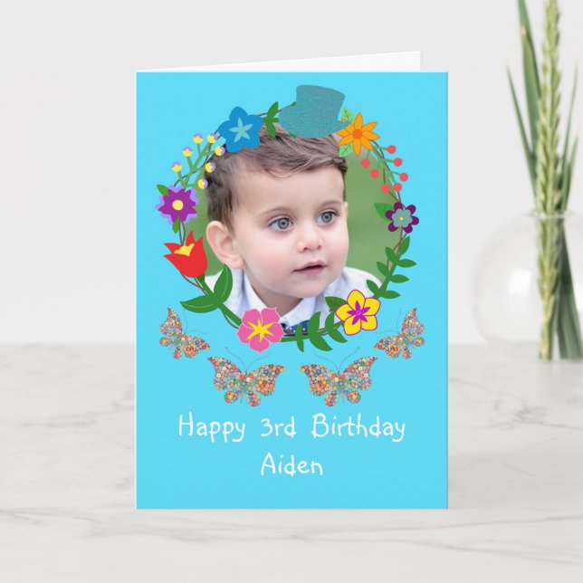 Tarjeta Cute divertido cumpleaños chicos foto mariposas To (Anverso)