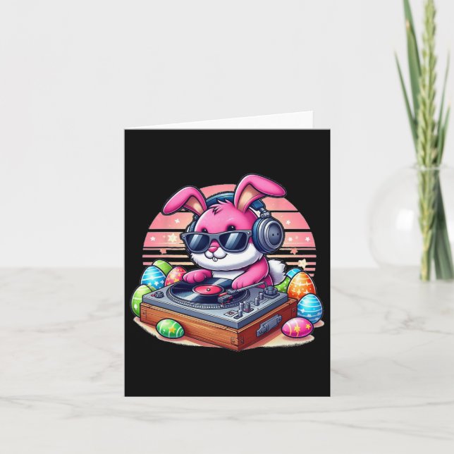 Tarjeta Cute Dj Easter Bunny (Anverso)