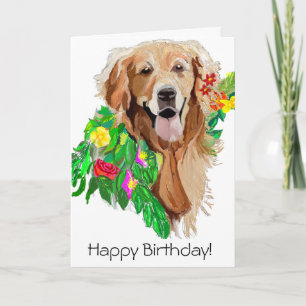Tarjeta Cute Dog Dreamy Golden Retriever