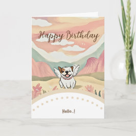 Tarjeta cute dog happy birthday