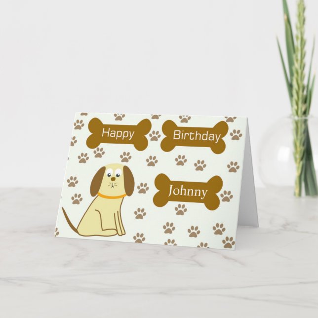 Tarjeta Cute Doggie Happy Birday Card (Anverso)