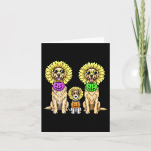 Tarjeta Cute Dogs Halloween Sunflower Costume Calabaza