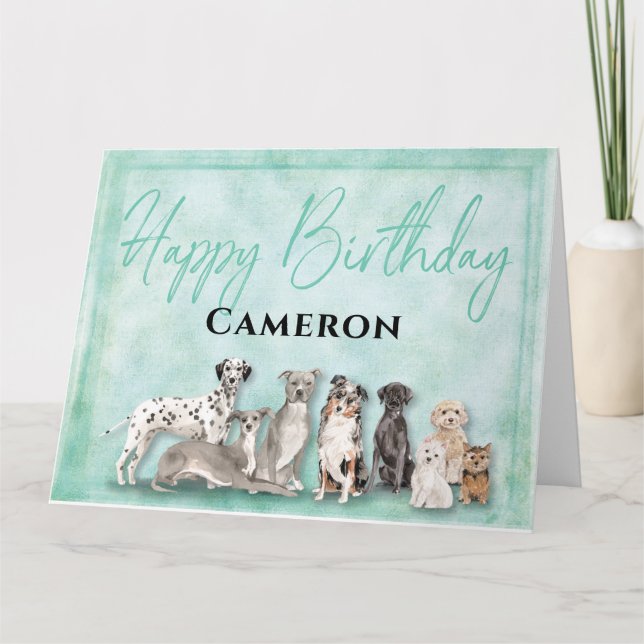 Tarjeta Cute Dogs Happy Birthday (Anverso)