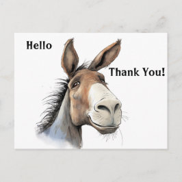 Tarjeta Cute Donkey Gracias