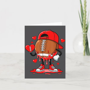 Tarjeta Cute Dripng Amante del Fútbol Corazón Día de San V