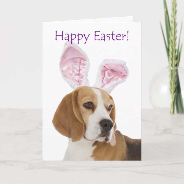 Tarjeta Cute Easter Beagle (Anverso)