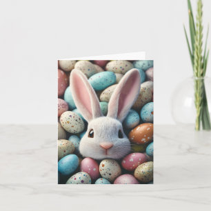 Tarjeta Cute Easter Bunny Eggs