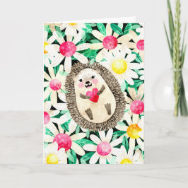 Tarjeta Cute edgehog y maricones solo por amor