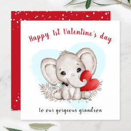 Tarjeta Cute Elephant Valentines