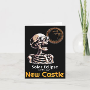 Tarjeta Cute Esqueleto Eclipse Solar Castillo Indiana