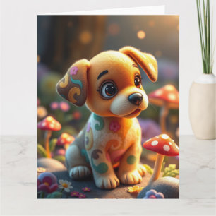 Tarjeta Cute Fantasy Dachshund Dog Card