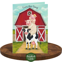 Tarjeta Cute Farmyard Animals Stack, te falta.