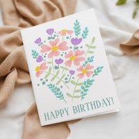 Cute Feminine Flowers Business Feliz cumpleaños