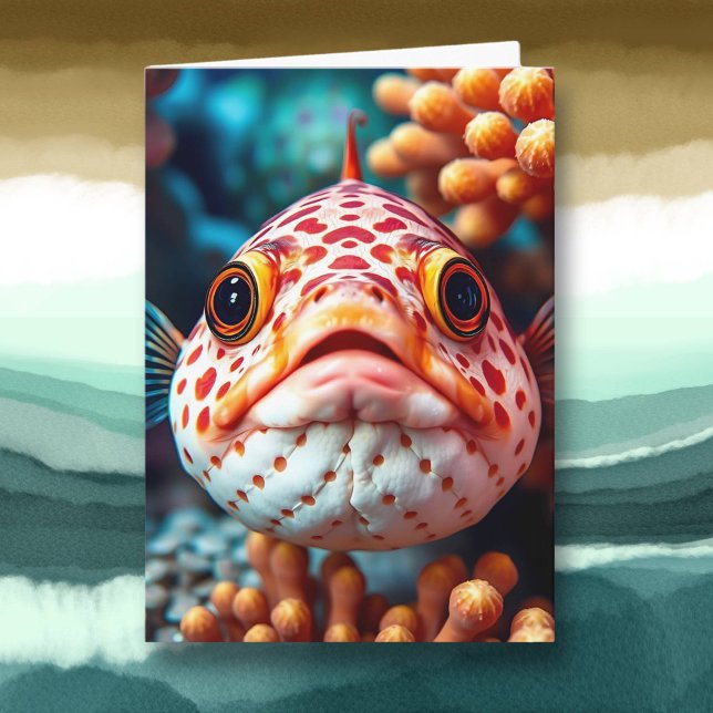 Tarjeta Cute Fish Close Up | Checking On You (Subido por el creador)