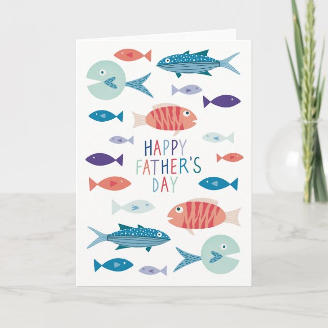 Tarjeta Cute Fish Happy Father's Day Card (Anverso)