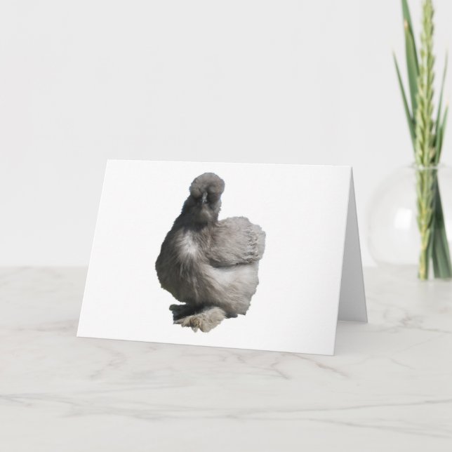 Tarjeta Cute Fluffy Blue Silkie Chicken (Anverso)
