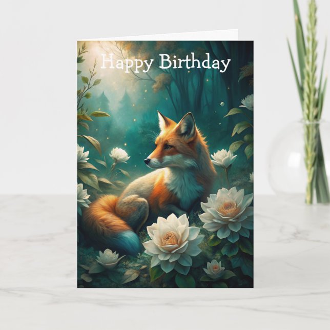 Tarjeta Cute Fox Birthday Card (Anverso)