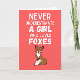 Tarjeta Cute Fox Cards For Girls For Kids Pink Animals